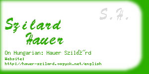 szilard hauer business card